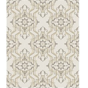 Damask Rose Wallpaper - Cream