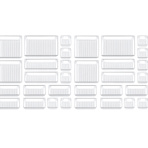 32-Piece Clear Plastic Drawer Organiser Set